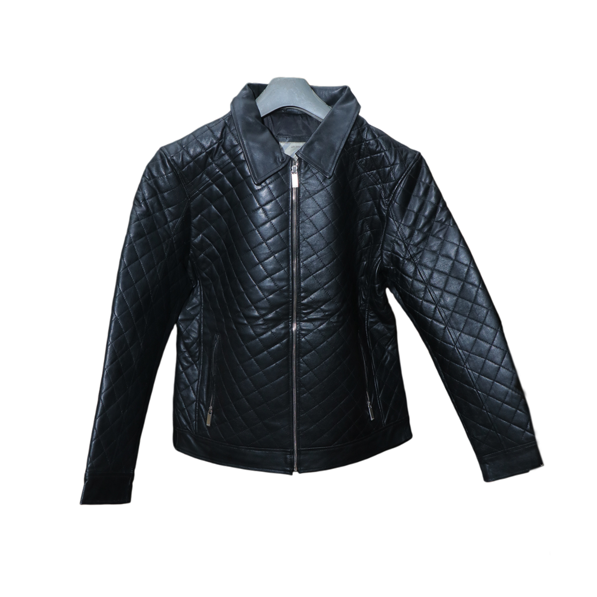 Black Quilted Leather Jacket