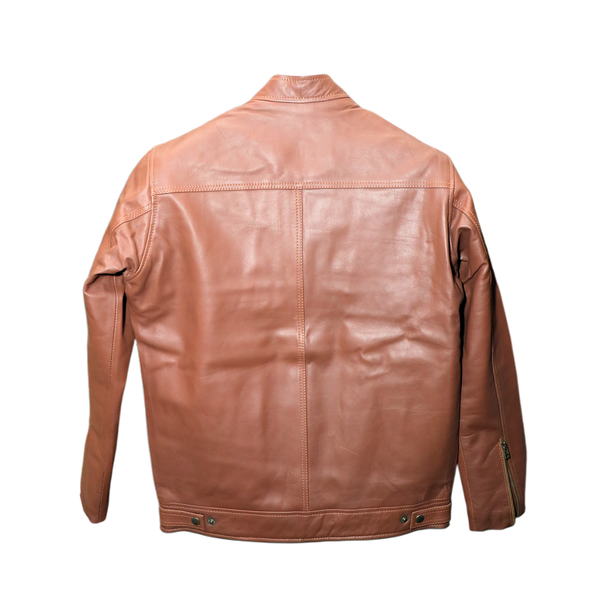 Brown Quilted Leather Biker Jacket