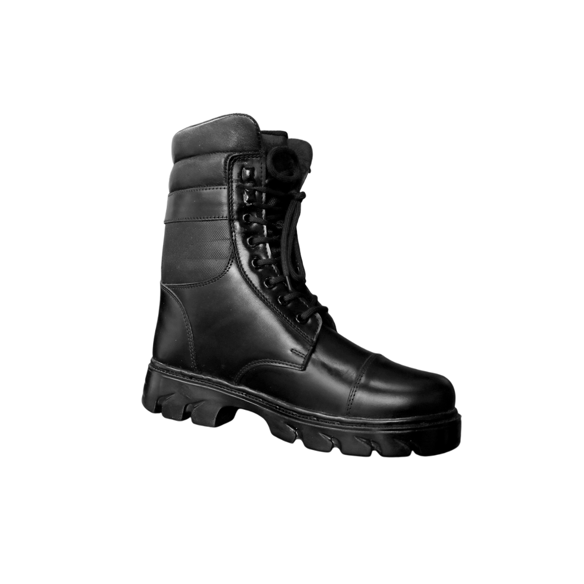 Black Leather Combat Boots