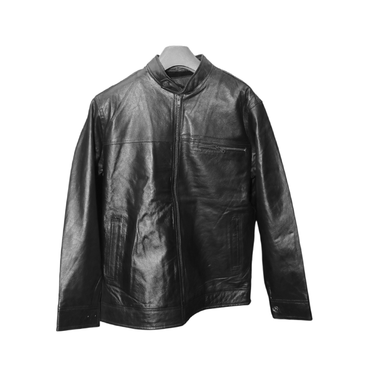 Black Leather Racer Jacket
