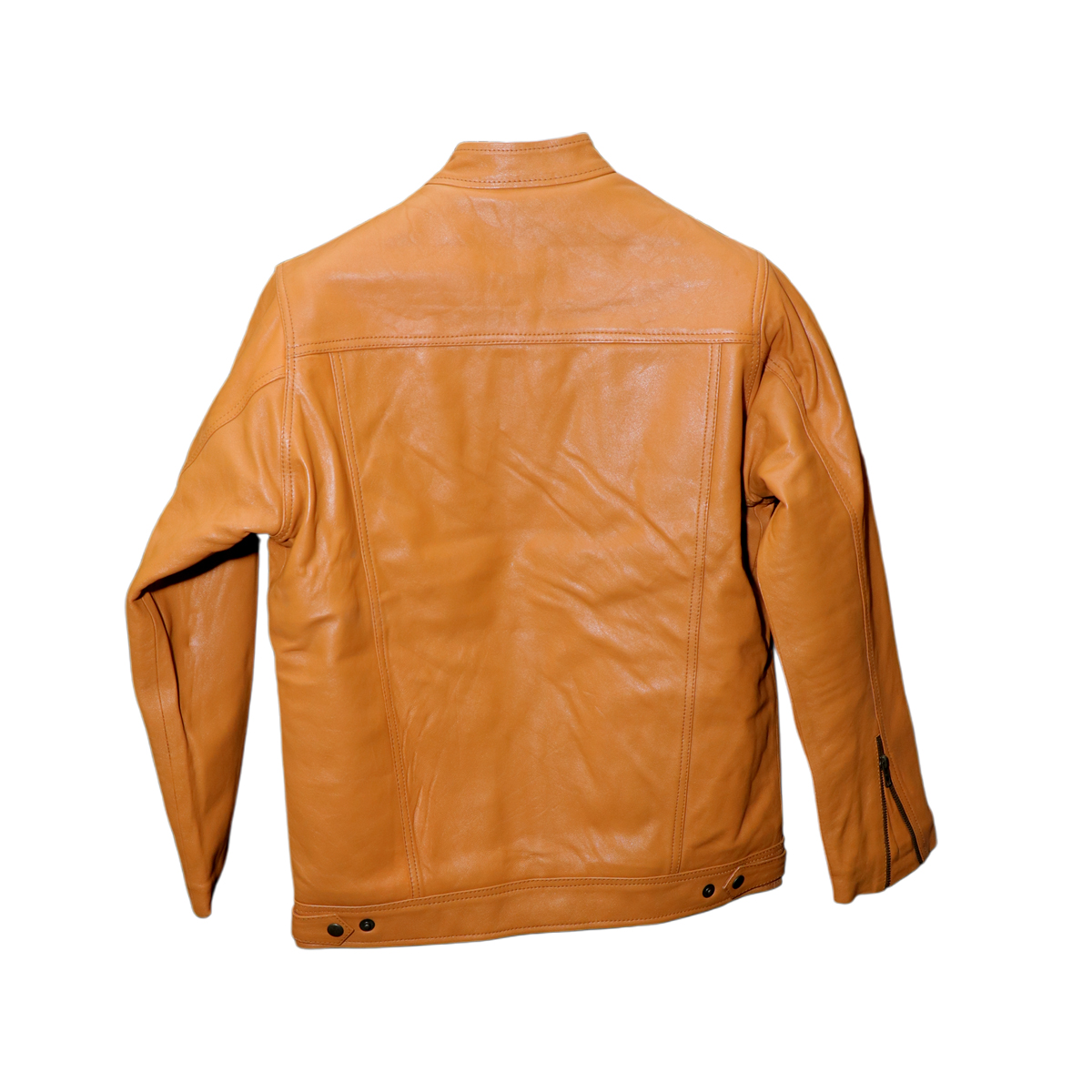 Classic Brown Leather Racer Jacket