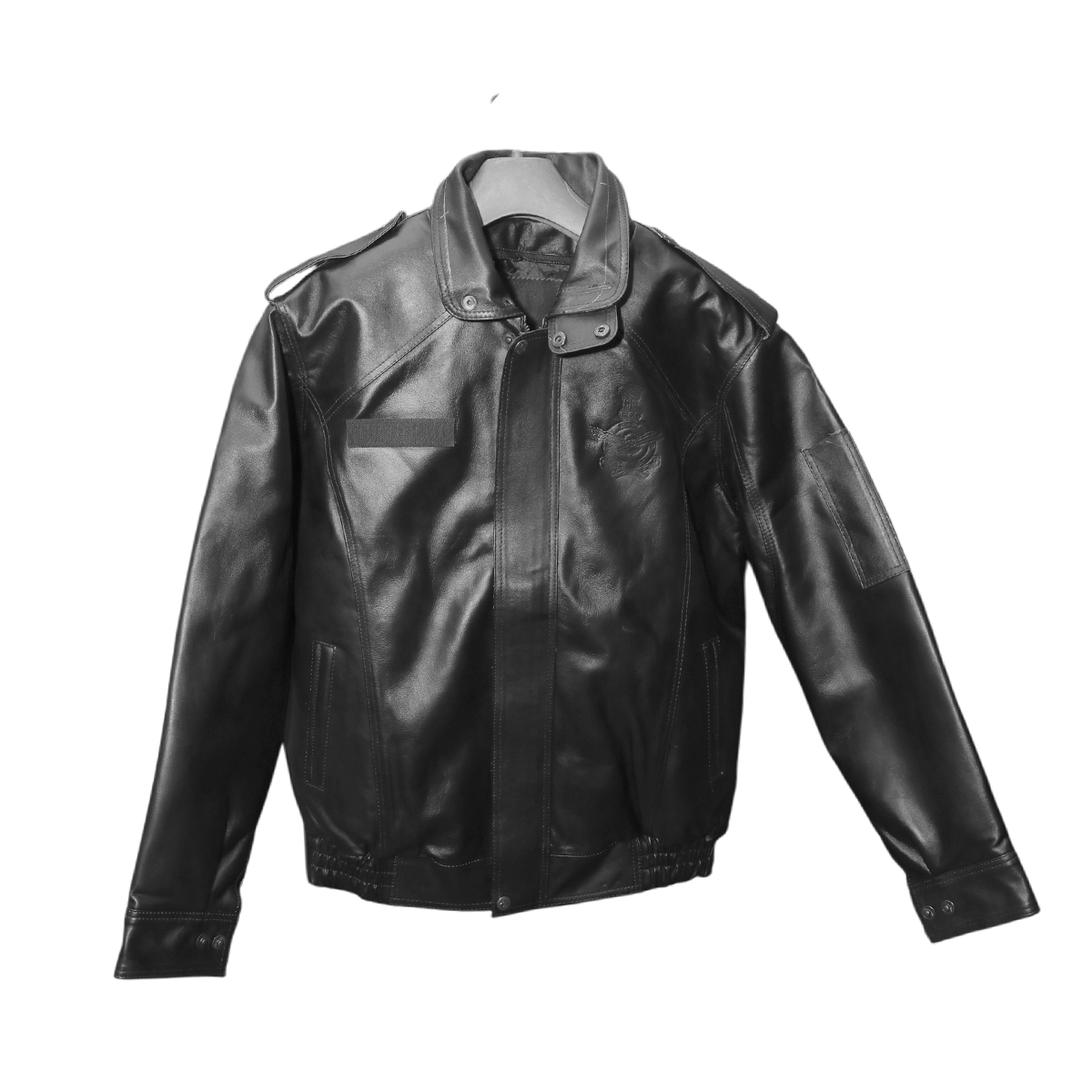 Black Leather Bomber Jacket