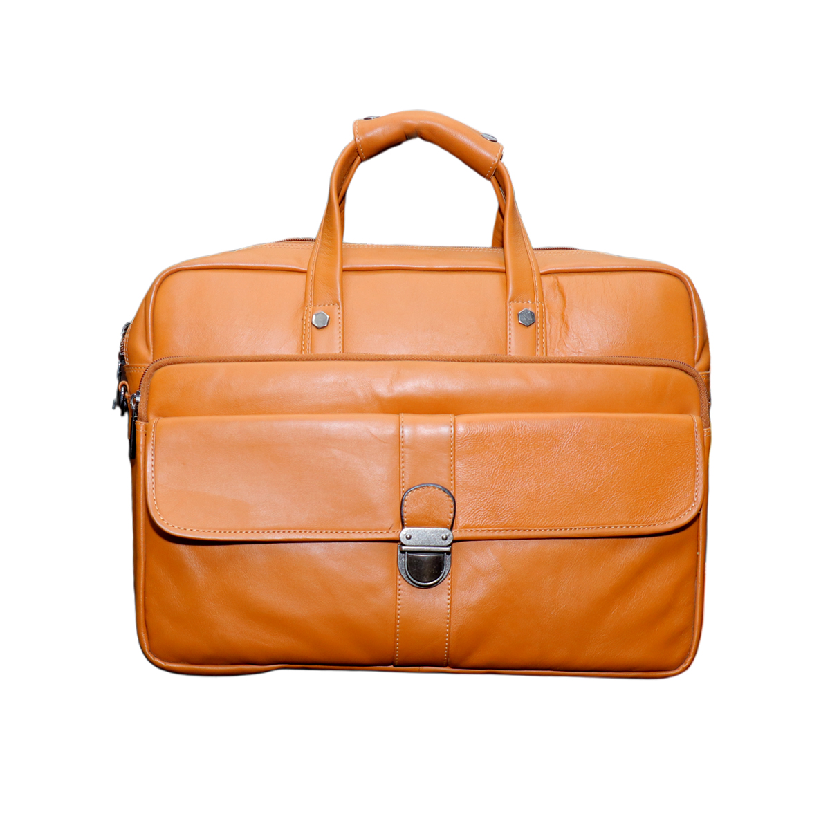 Orange Quilted Leather Bag