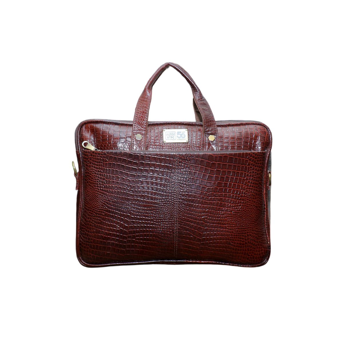 Brown Pebbled Leather Business Bag