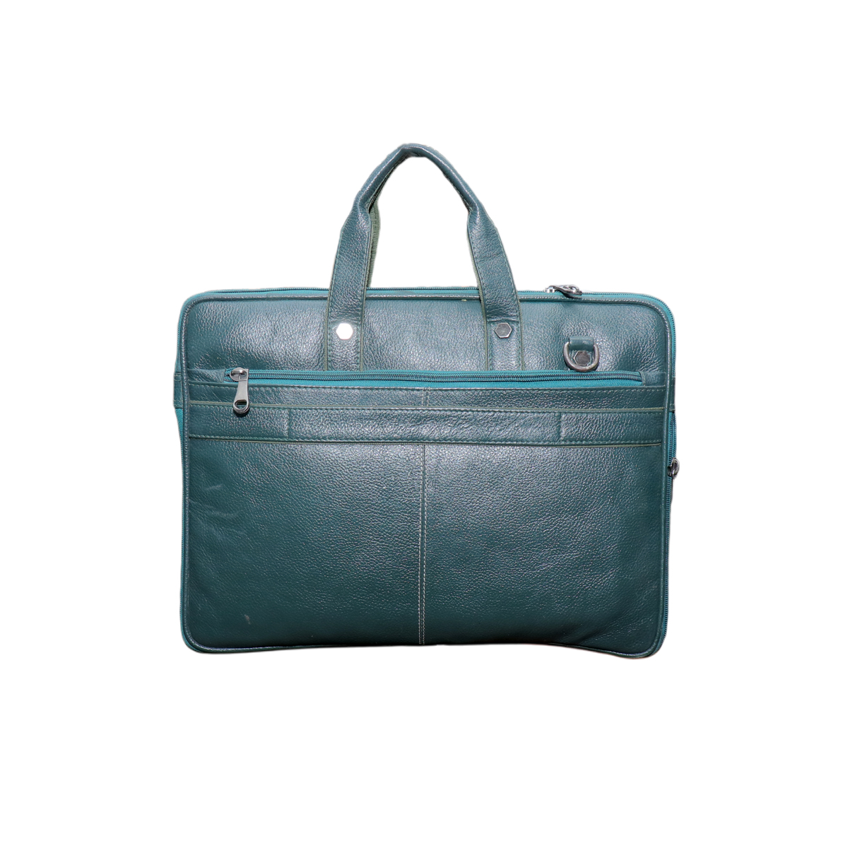 Olive Green Low-Cut Pebbled Leather Work Bag