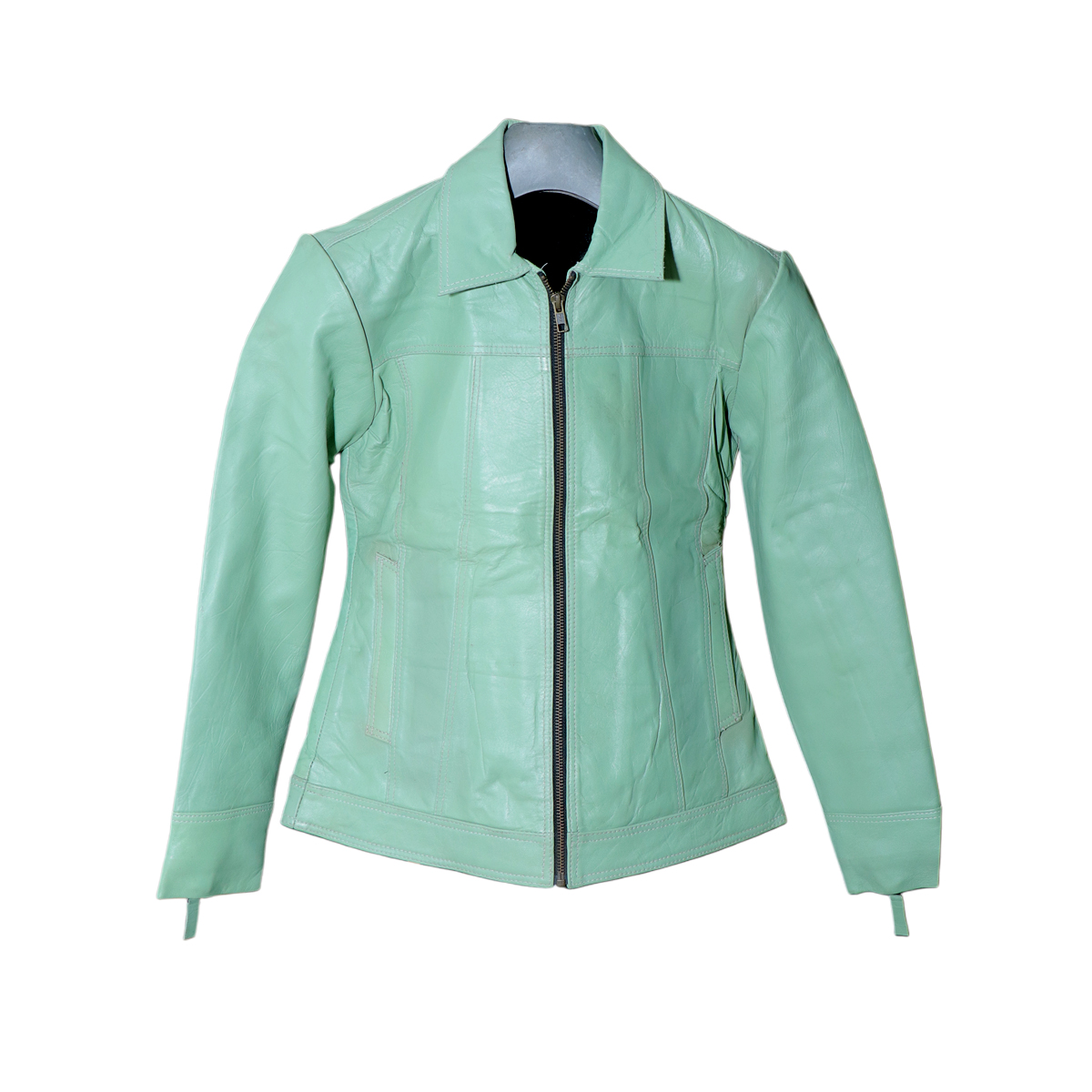 Mint Green Leather Jacket
